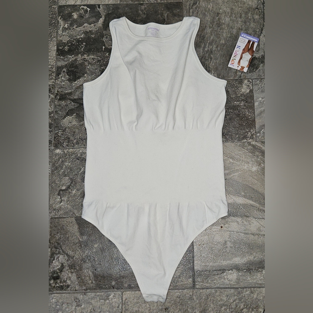 Joyspun Women's Seamless Slimming High Neck Bodysuit In White XXXL NWT